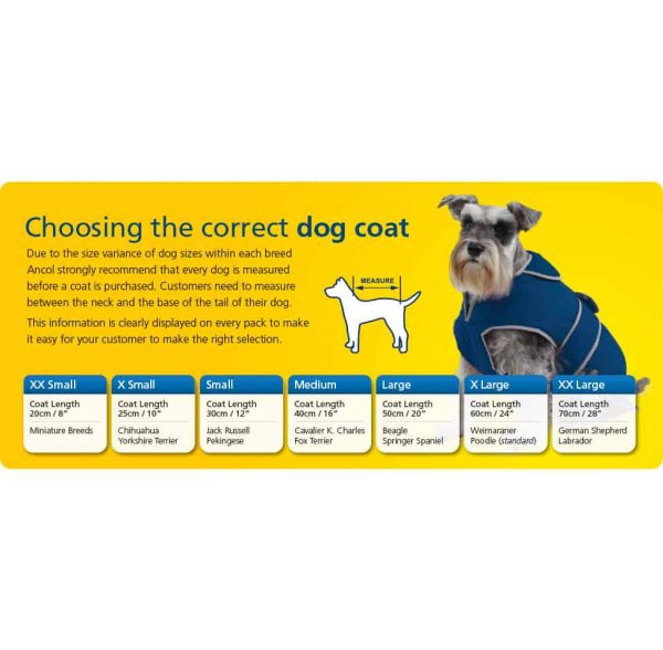 Top Paw Dog Coat Size Chart